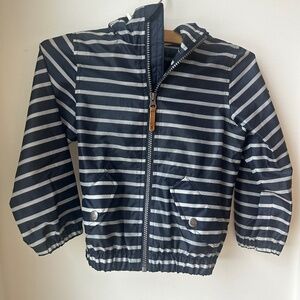 Joules Right as Rain Striped Hooded Jacket Waterproof Size 3